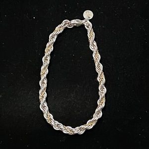 Tiffany & Co Sterling Silver with 18k Gold Rope Bracelet (AUTHENTIC)